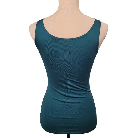 Van Heusen Size XXS Dark Teal Sleeveless Stretch Layering Knit Sleeveless Top - Picture 3 of 9